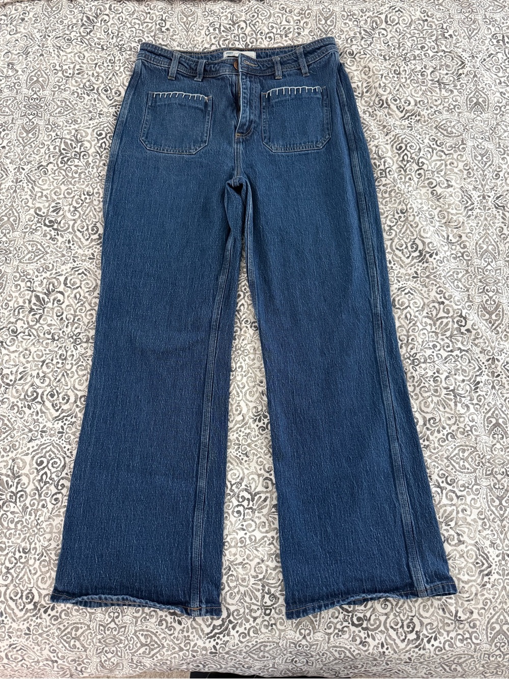 Classic Wide-Leg Women’s Jeans in Dark Blue